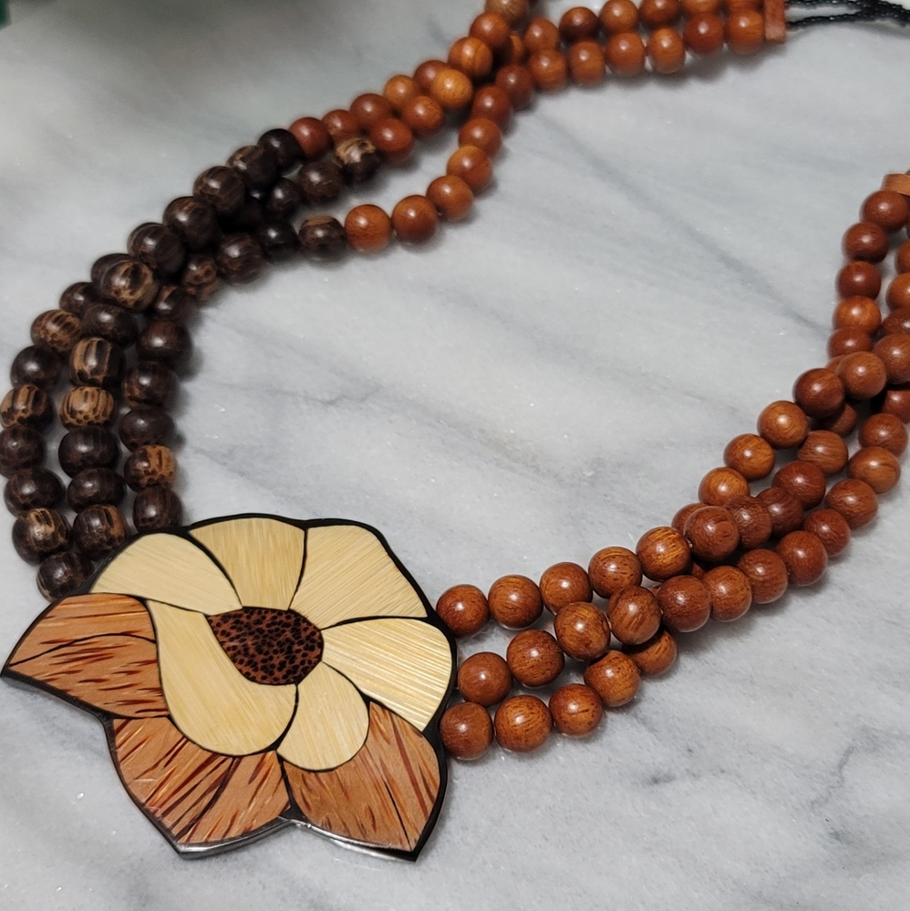 Vintage 3 strand statement necklace